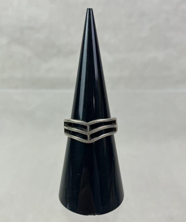 Sterling Silver Modern Geometric Ring - 2
