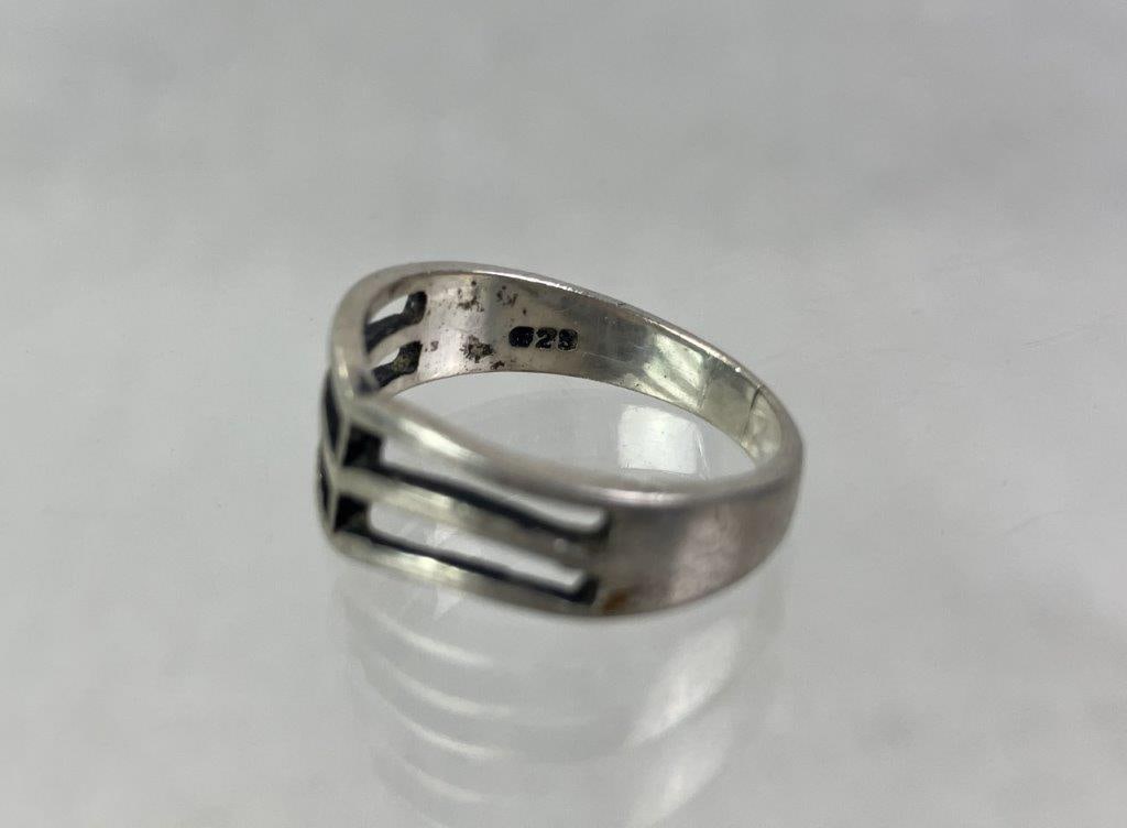 Sterling Silver Modern Geometric Ring - 4