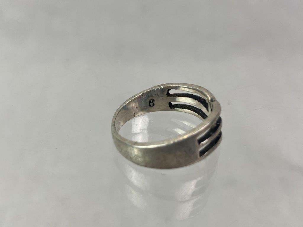 Sterling Silver Modern Geometric Ring - 5