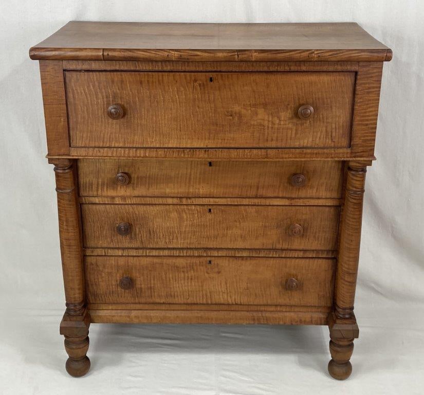 Tiger Maple Chest, 19th Century (1 of 10)