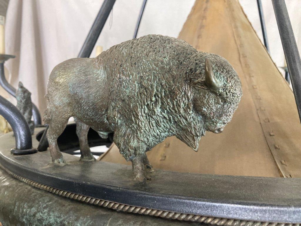 Maitland Smith Bronze Figurative Chandelier - 4