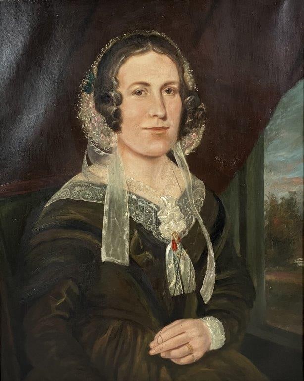 American School Portrait of a Woman Oil Painting,1840s - 2