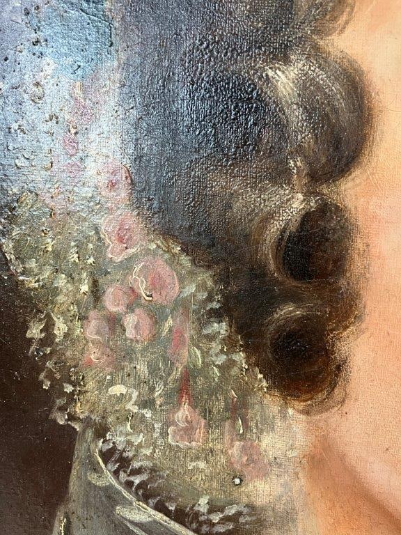 American School Portrait of a Woman Oil Painting,1840s - 6