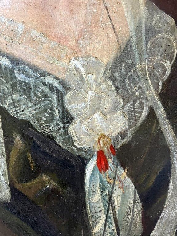 American School Portrait of a Woman Oil Painting,1840s - 7