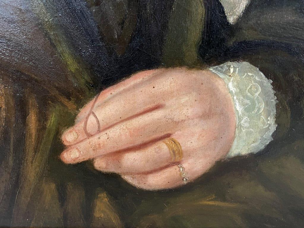 American School Portrait of a Woman Oil Painting,1840s - 8