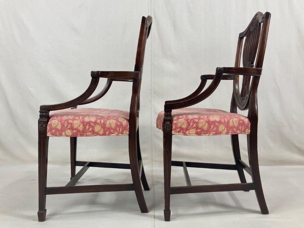 Pair of Georgian Shieldback Armchairs - 9