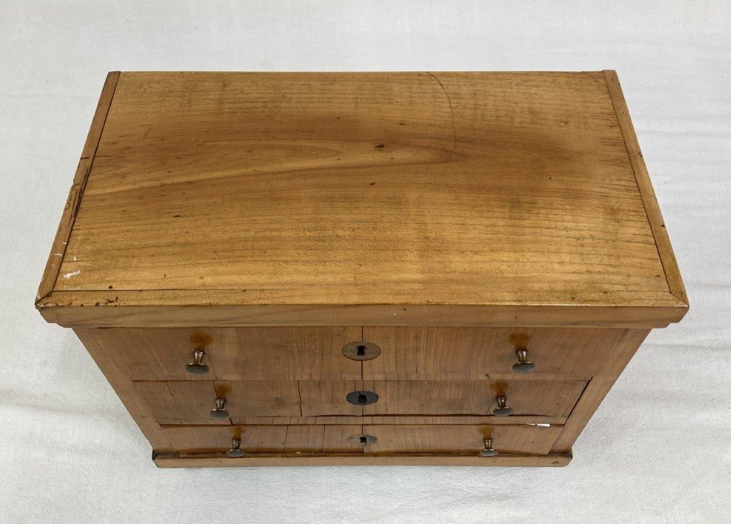Miniature Biedermeier Fruitwood Chest - 2