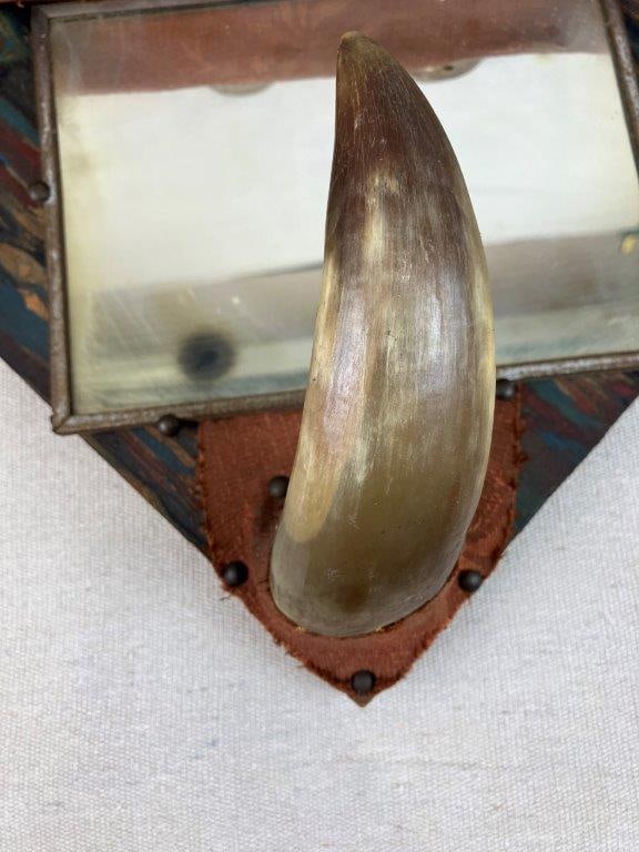 Folk Art Steer Horn Mirror - 2