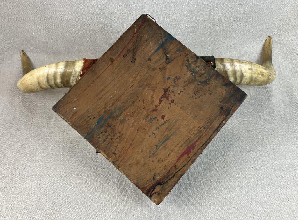 Folk Art Steer Horn Mirror - 7