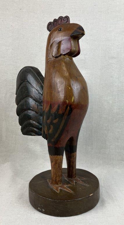 Folk Art Carved and Polychromed Rooster - 2