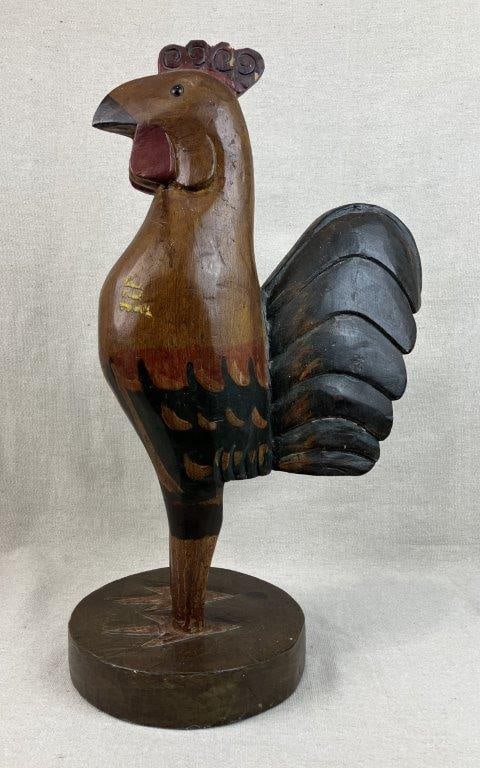 Folk Art Carved and Polychromed Rooster - 6