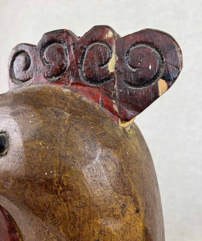 Folk Art Carved and Polychromed Rooster - 7