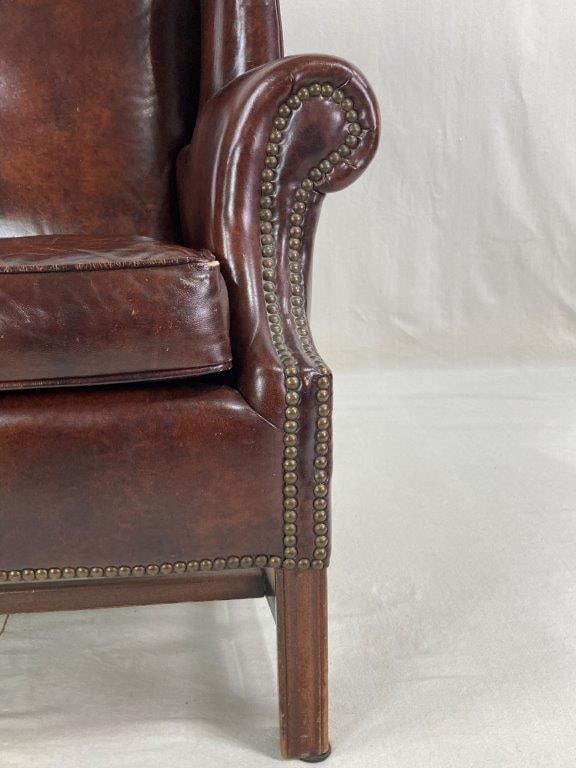 Leather Wingback Chair - 5