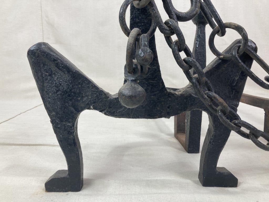 Arts and Crafts Ball and Chain Andirons - 4