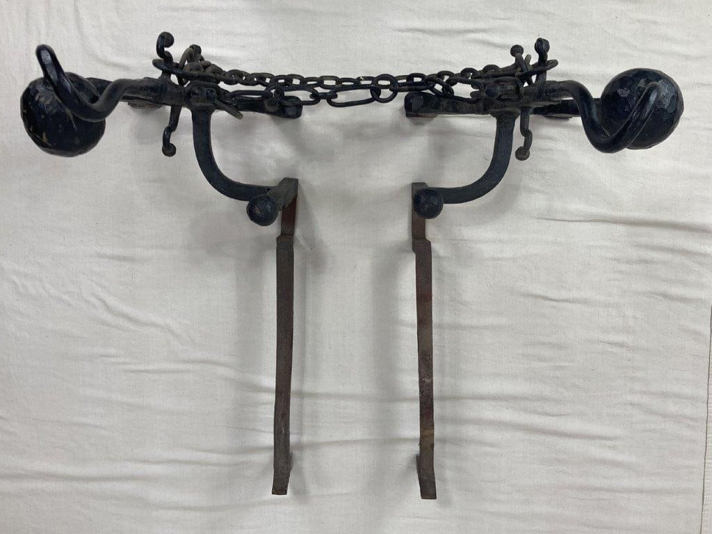 Arts and Crafts Ball and Chain Andirons - 8