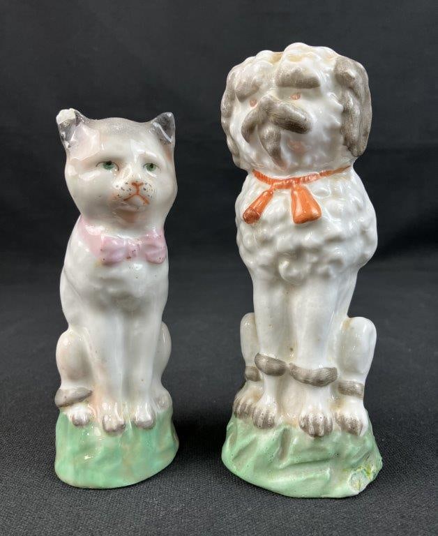 Staffordshire Dog and Cat Figurines - 2