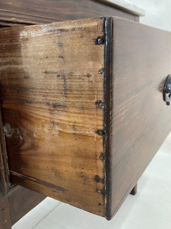 Country One-Drawer Stand with Marble Top - 3