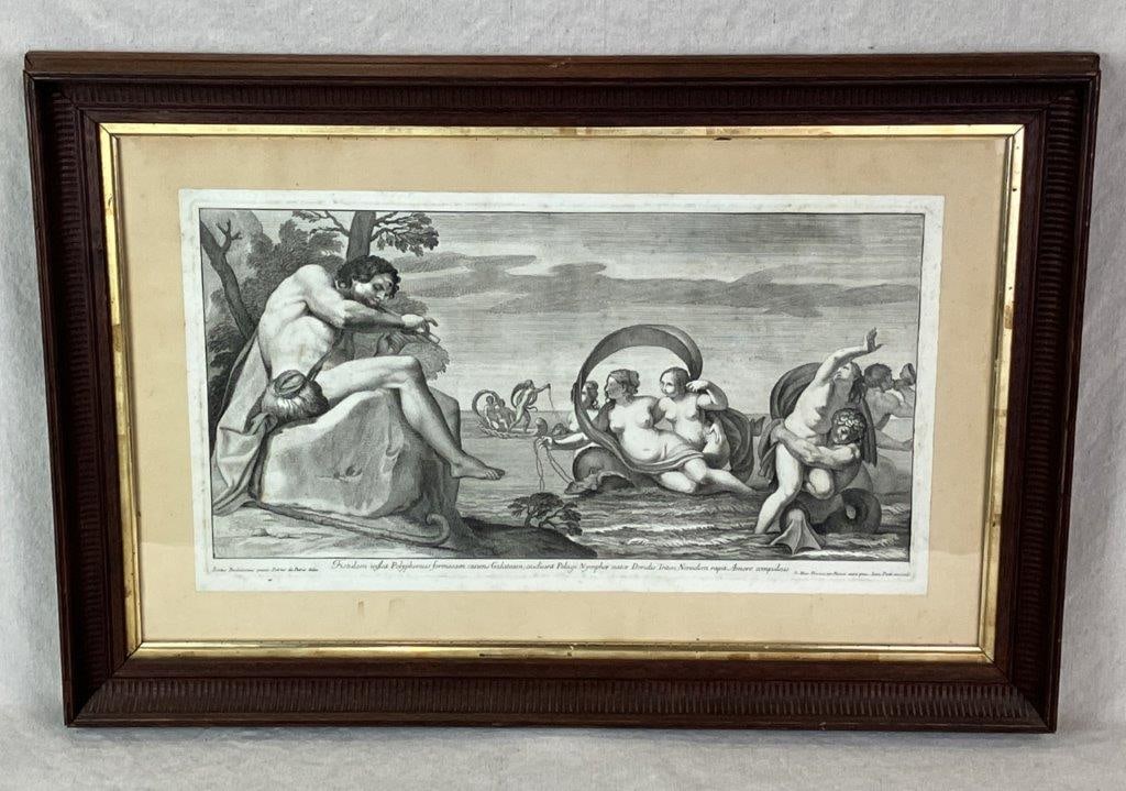 Pelagi Nymphs with Cyclops, Male and Merman Etching, 1704 (1 of 11)