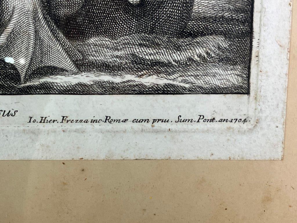 Pelagi Nymphs with Cyclops, Male and Merman Etching, 1704 - 4