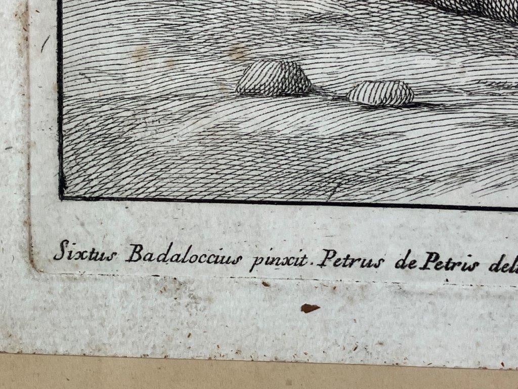 Pelagi Nymphs with Cyclops, Male and Merman Etching, 1704 - 5