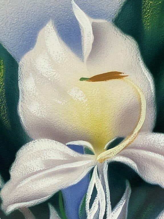 White Ginger Lilies, Ted Mundorff, Painting - 3