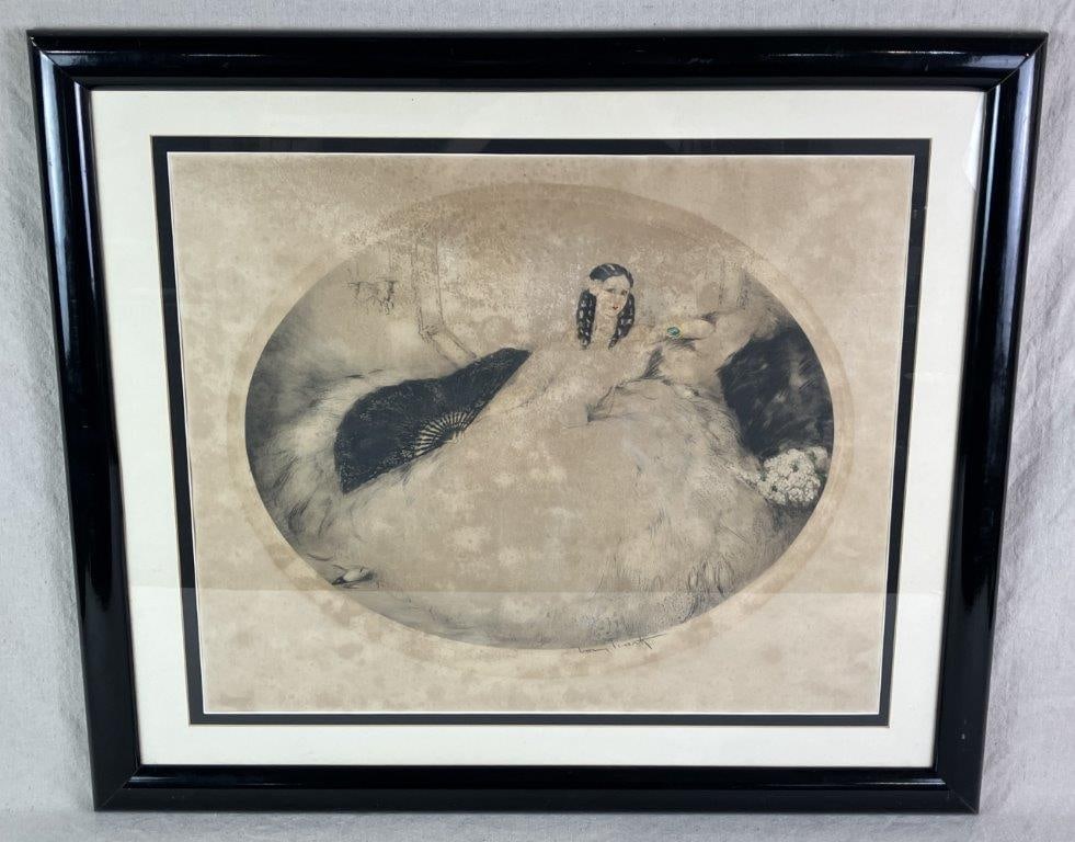 The Woman with the Black Fan Etching, Louis Icart - 8