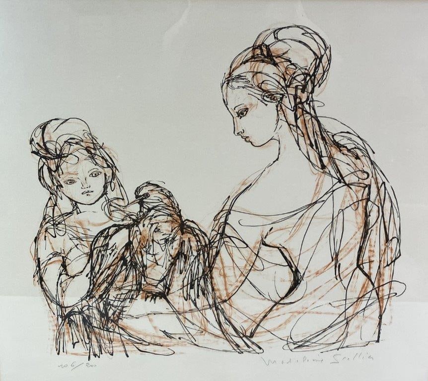 The Bird Found (L'oiseau Retrouve) Lithograph, Medeline Scellier - 2