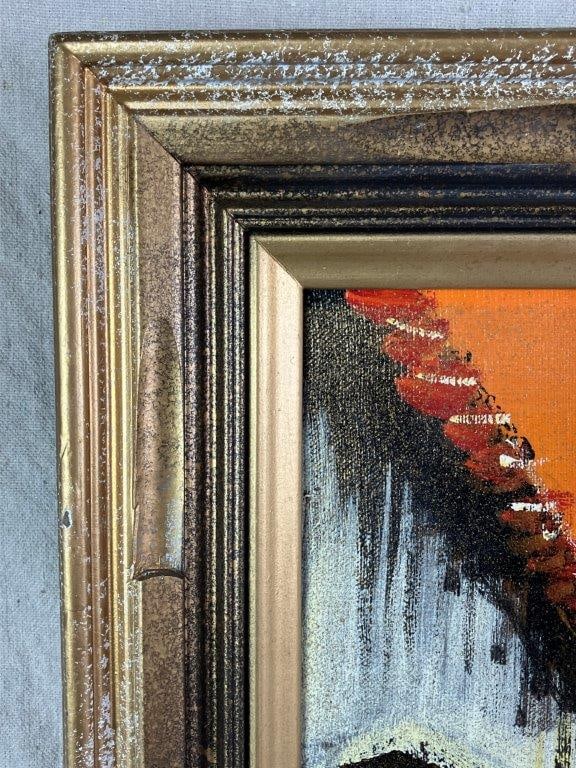 Mid-Century, Courtyard Sunset, Oil Painting - 5