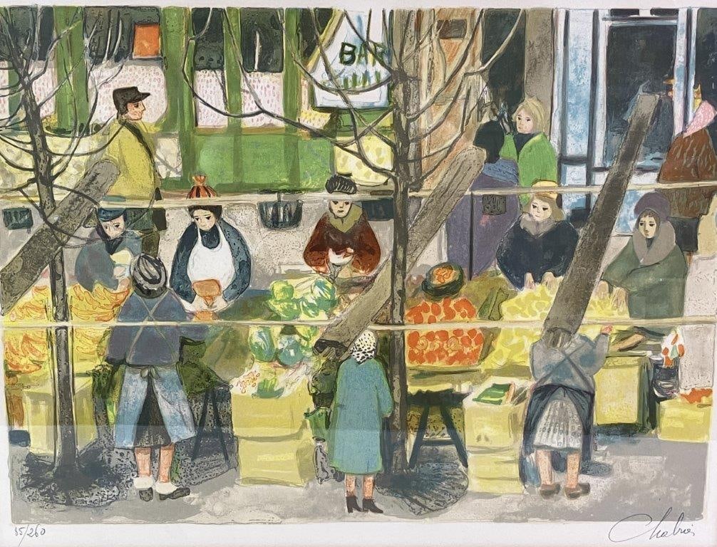 Vegetable Market, Lithograph, Nathalie Chabrier - 2