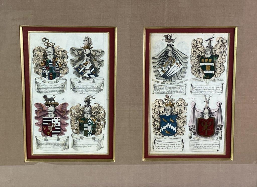 18th Century Coats of Arms, Colored Engravings - 2