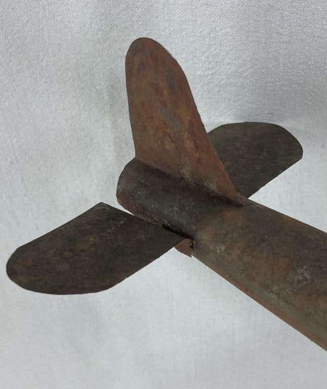 Folk Art Cut Metal Airplane Weathervane - 3