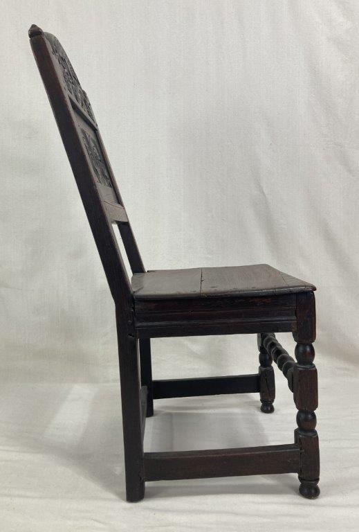 William and Mary Period Carved Oak Chair, Circa 1680-1690 - 8