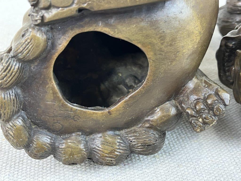 Pair of Bronze Foo Dogs - 9