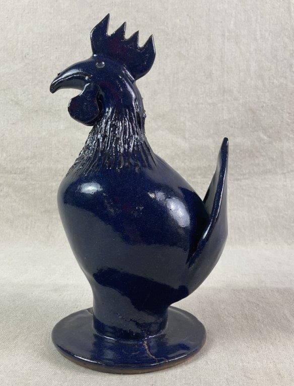 Signed Wayne Hewell Pottery Rooster - 3
