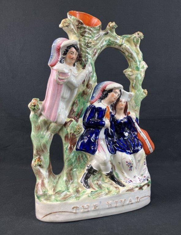 Staffordshire The Lover's Rival Spill Vase - 2