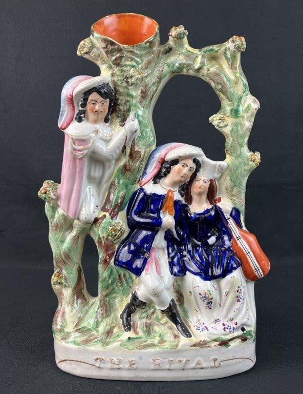 Staffordshire The Lover's Rival Spill Vase - 3
