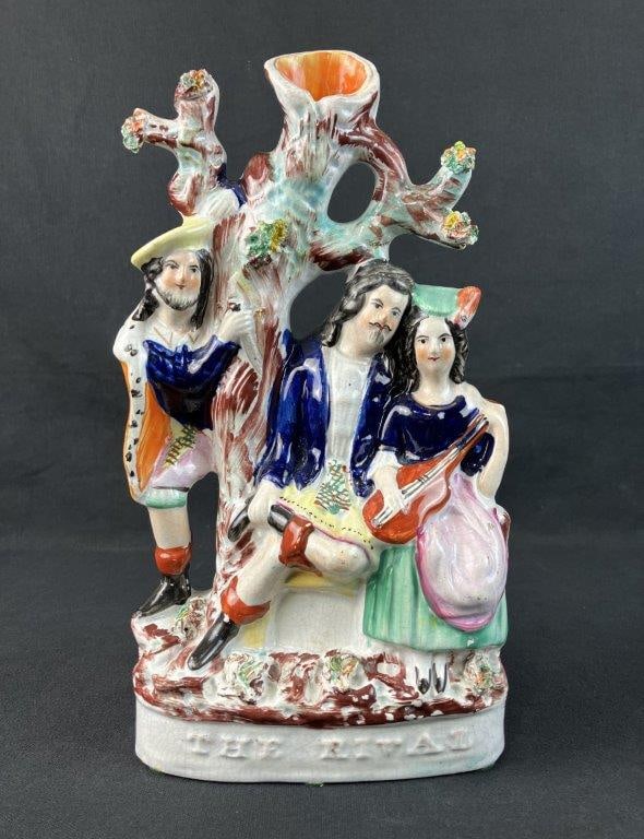 Staffordshire The Lover's Rival Spill Vase - 3
