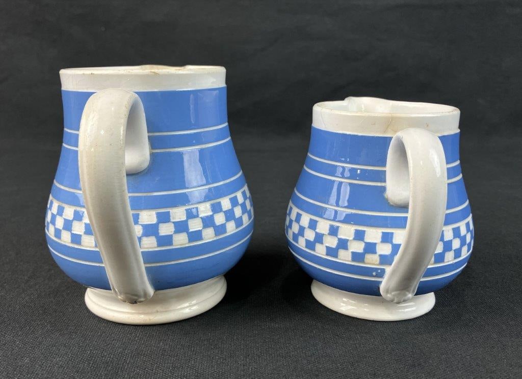 Three Graduated Checker Ware Jugs, Villeroy & Boch - 12