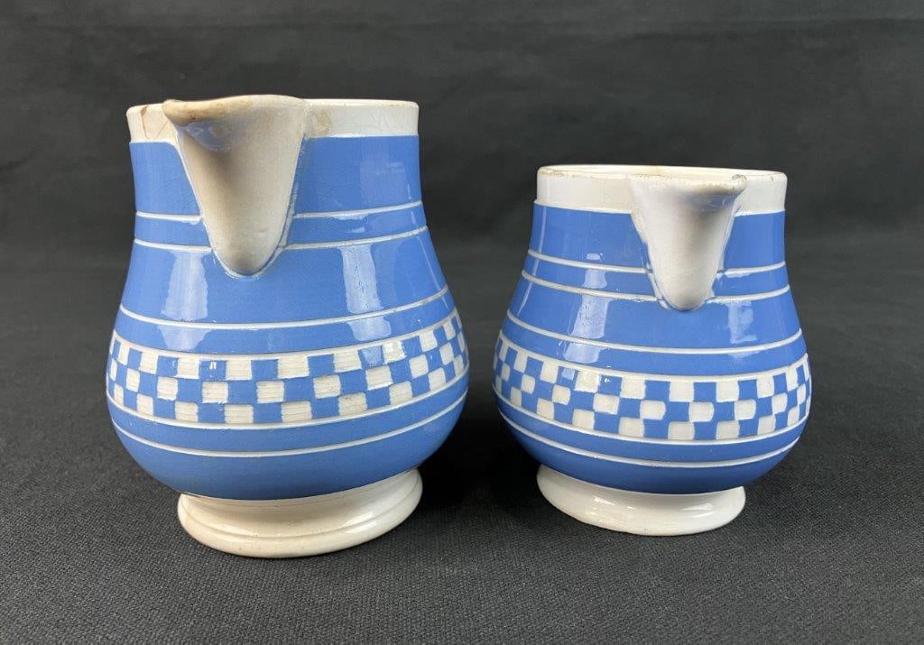 Three Graduated Checker Ware Jugs, Villeroy & Boch - 15