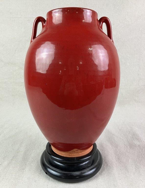 Ben Owen III Red Glazed Tall Tang Vase - 2