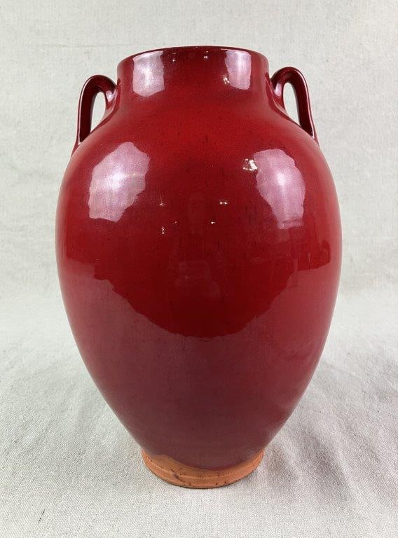 Ben Owen III Red Glazed Tall Tang Vase - 7