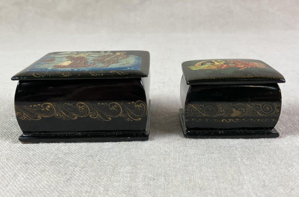 Two Hand Painted Russian Lacquer Box - 3