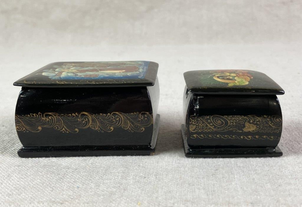 Two Hand Painted Russian Lacquer Box - 8