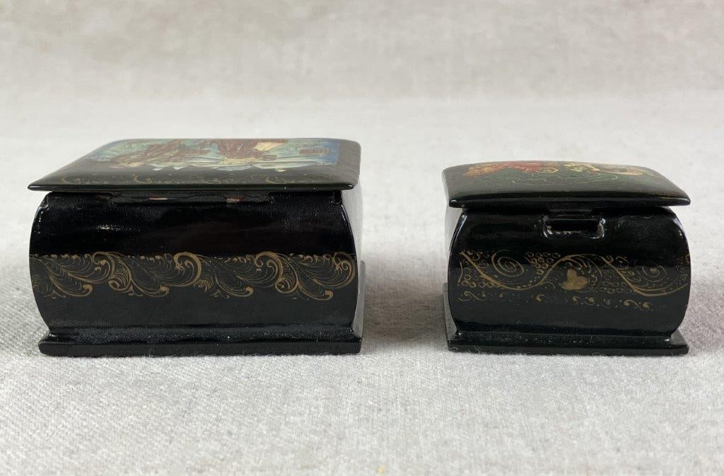 Two Hand Painted Russian Lacquer Box - 9