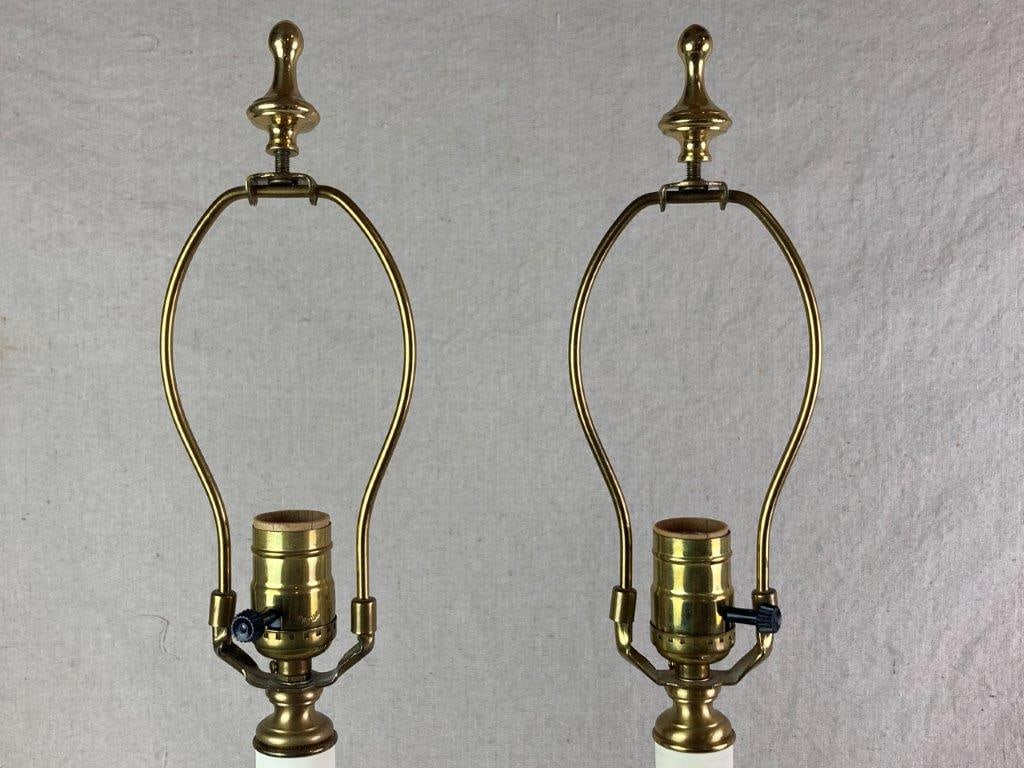 Pair of Neoclassical Style Brass Lamps - 2