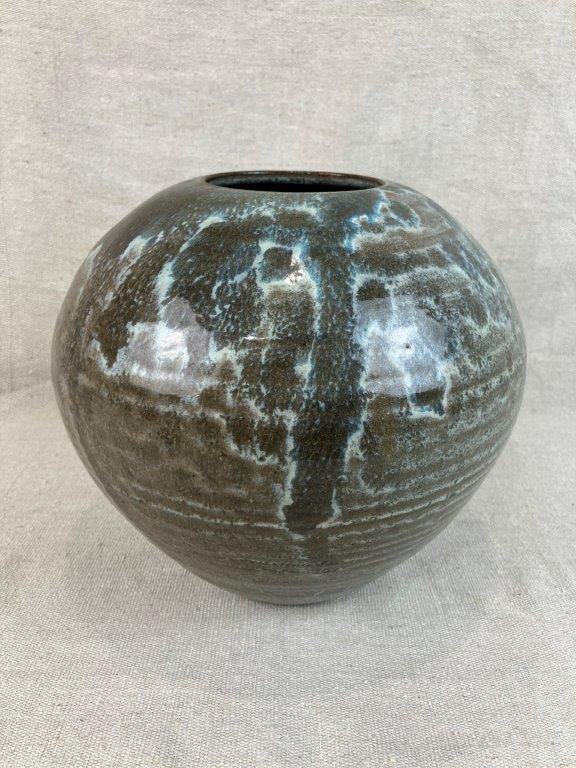 Teague Pottery Vase by Bryan D. “Duck” Teague: Vase signed “Teagues” and “Robbins NC,” referencing the Moore County location where Bryan D. “Duck” Teague established his pottery shop in 1929. Part of the
