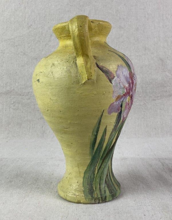 Folk Art Painted Pottery Vase - 5