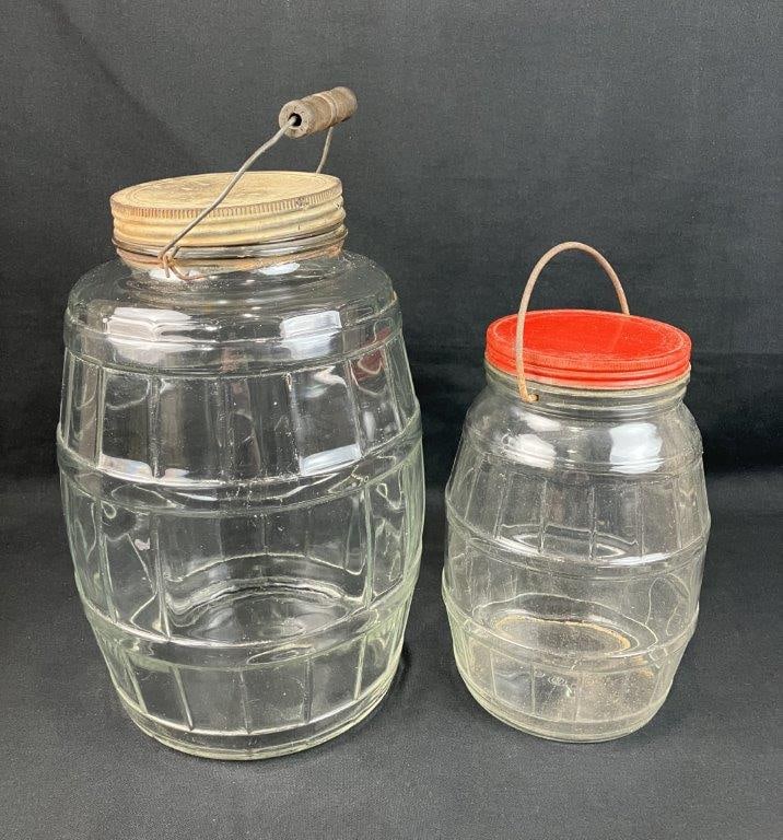 Two Country Store Barrel Jars - 2