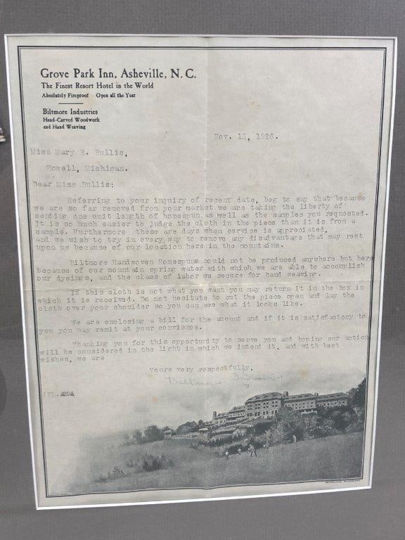 Biltmore Handwoven Homespuns Framed Historical Memorabilia - 5