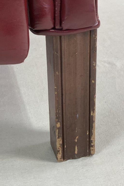 Oxblood Leather Wingback Chair Recliner - 4